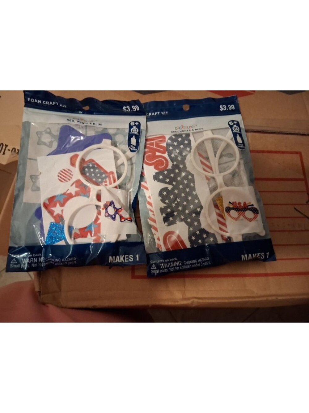 Patriotic Kids Craft Sets 2 Packs DIY Glasses
